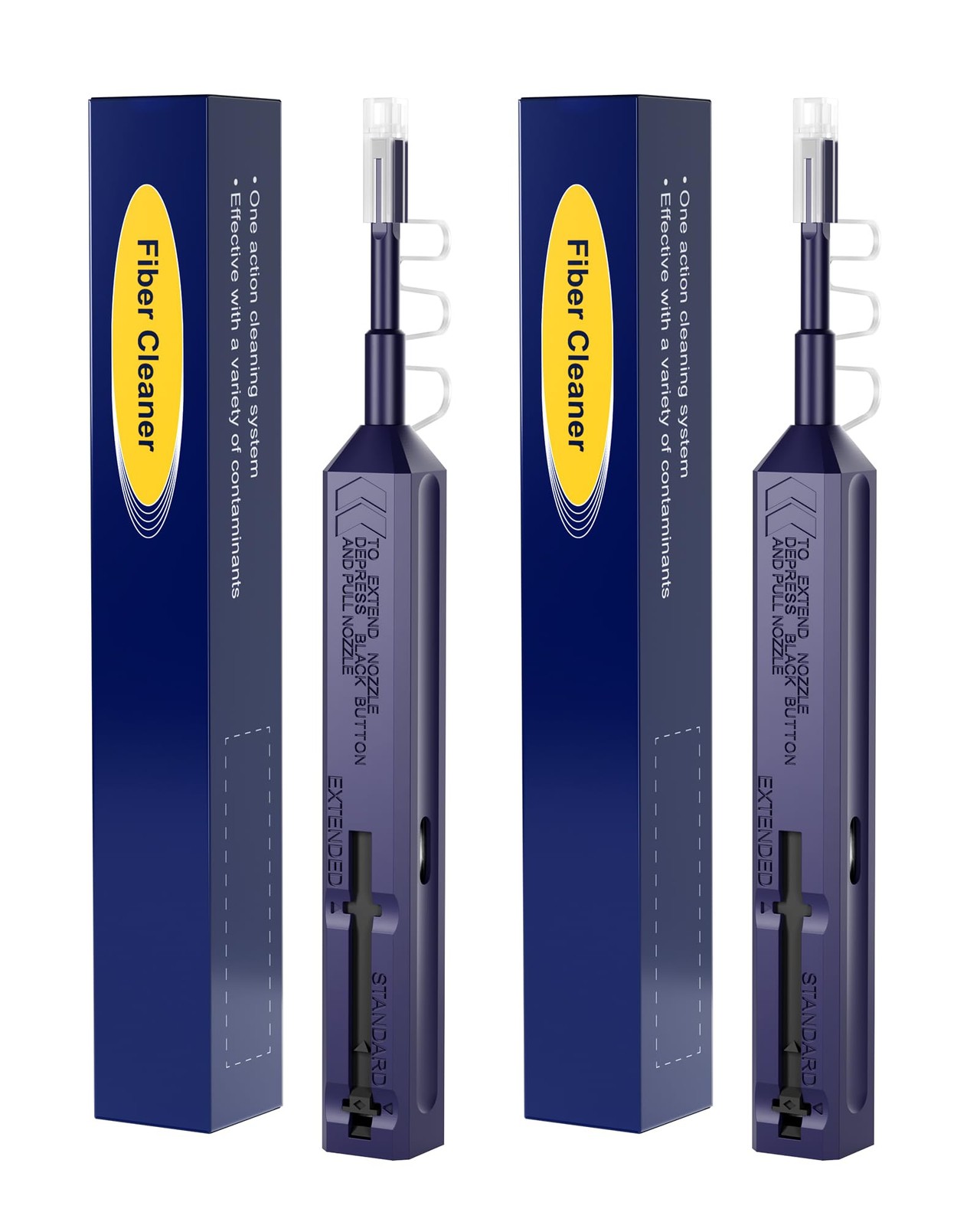 2 Pack LC Fiber Cleaner Pen One Click Fiber Cleaner LC/MU Over 800 Cleans for…