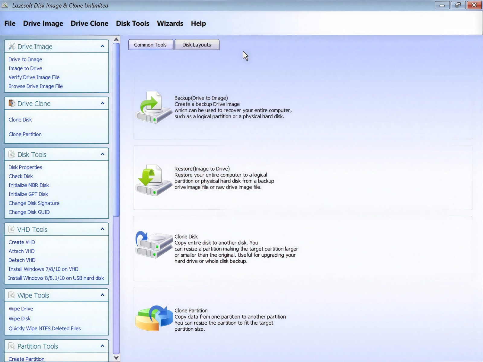 Lazesoft Disk Image & Clone Unlimited Edition Bootable DVD/USB