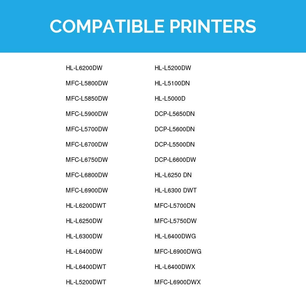 2Pk Comp for Brother TN850 TN-850 Black Toner Cartridge MFC L5700DW MFC-L3770CDW
