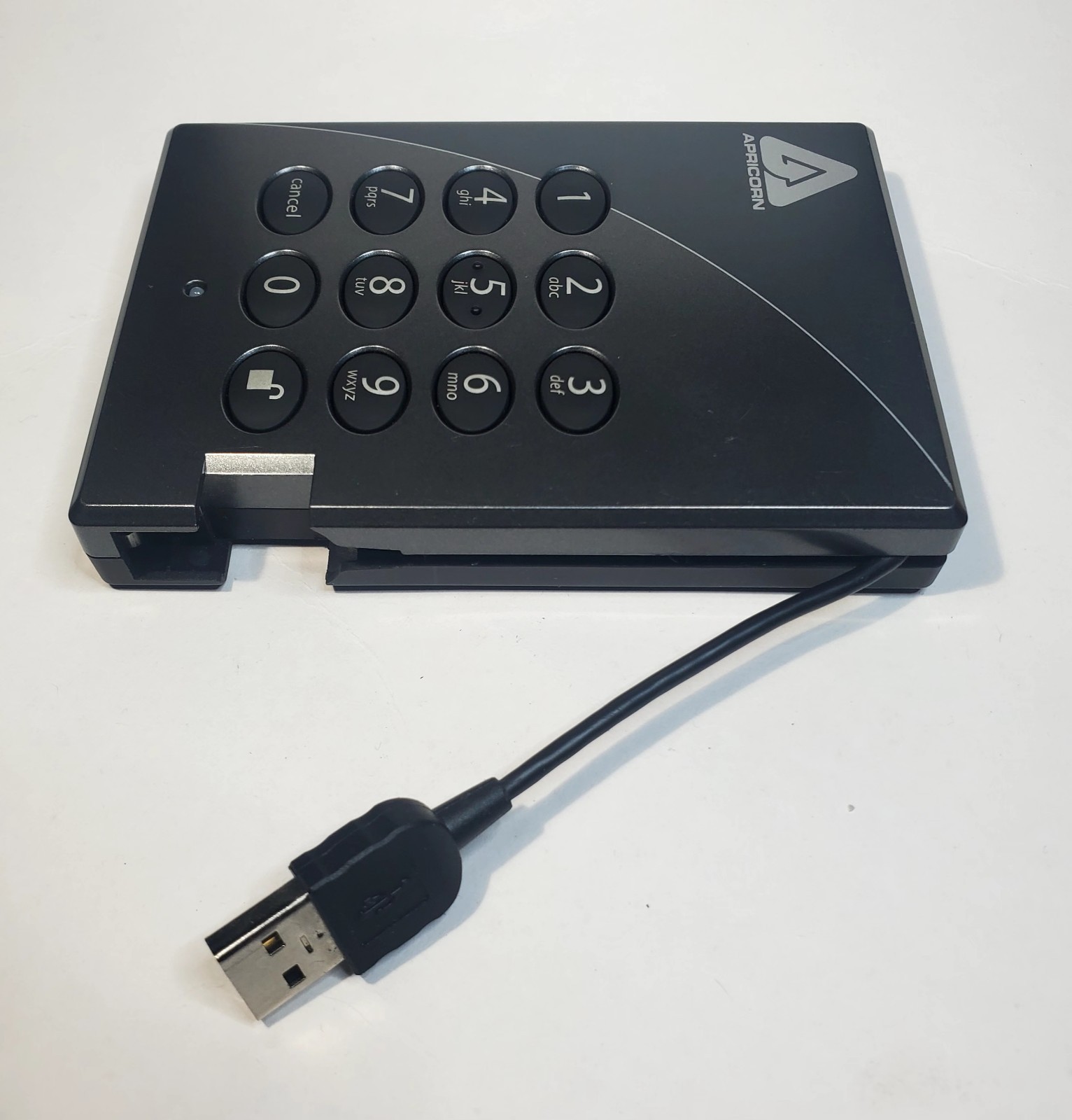 Apricorn Aegis Padlock External USB Hard Drive Password Protection Gray 500GB