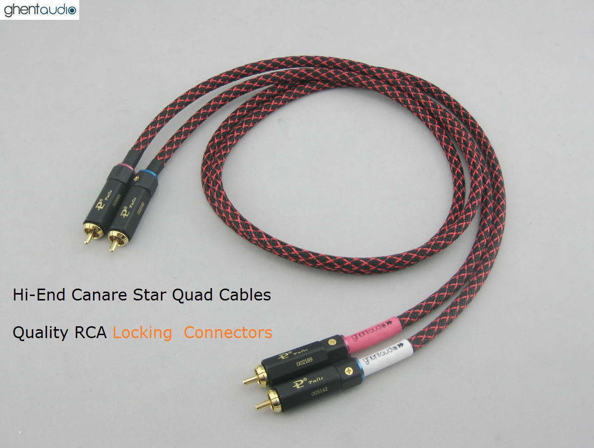 A01P (0.5m 1.5ft) — Pair Canare L-4E6S RCA (M to M) Audio Cables Locking Plug