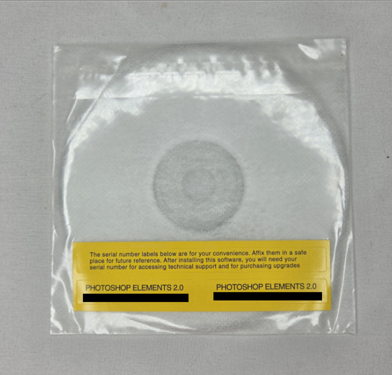 Adobe Photoshop Elements 2.0 PC Mac Disc Only New Sealed with Serial Number Code