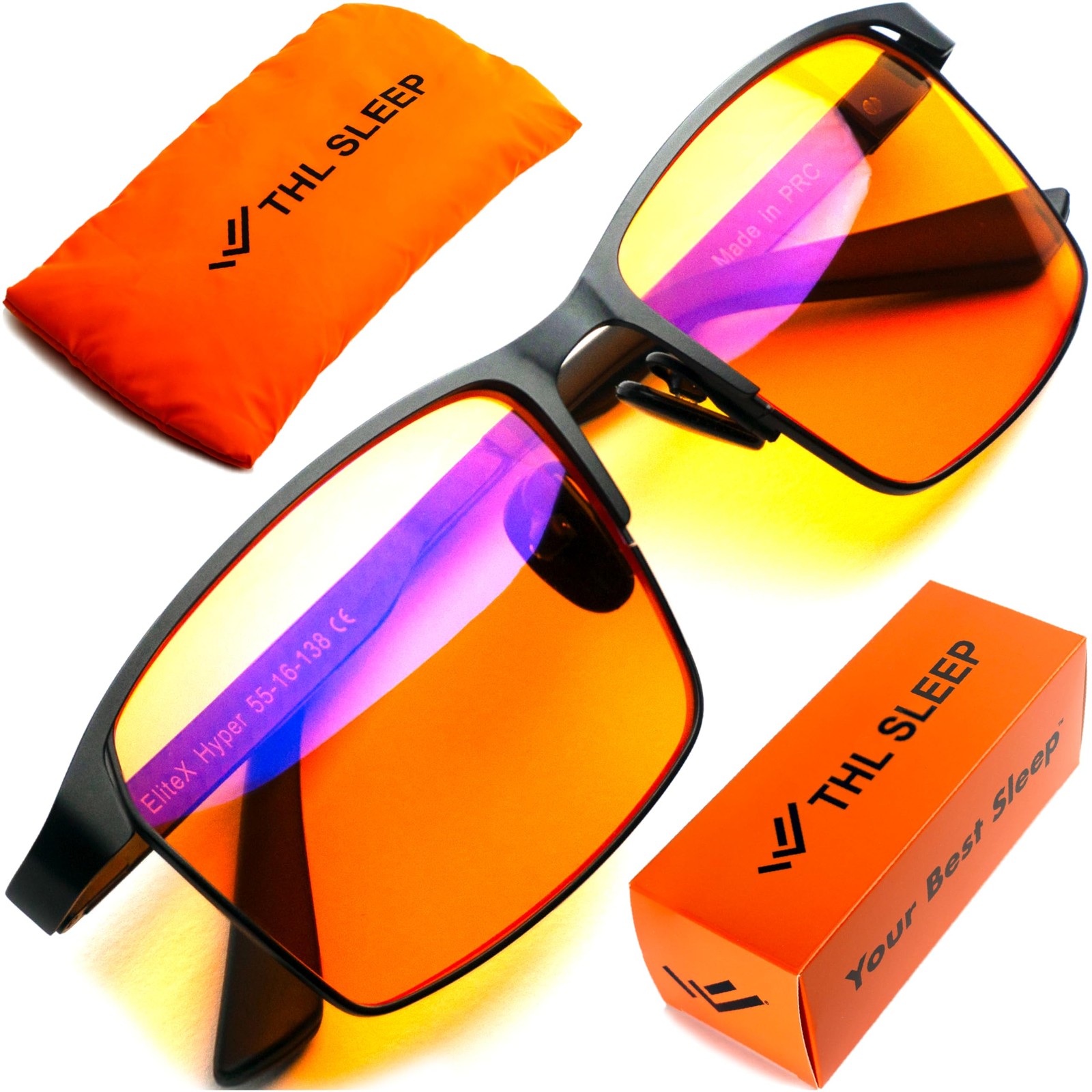 Orange Blue Light Blocking Glasses for Better Sleep – Premium Carbon Fiber Am…