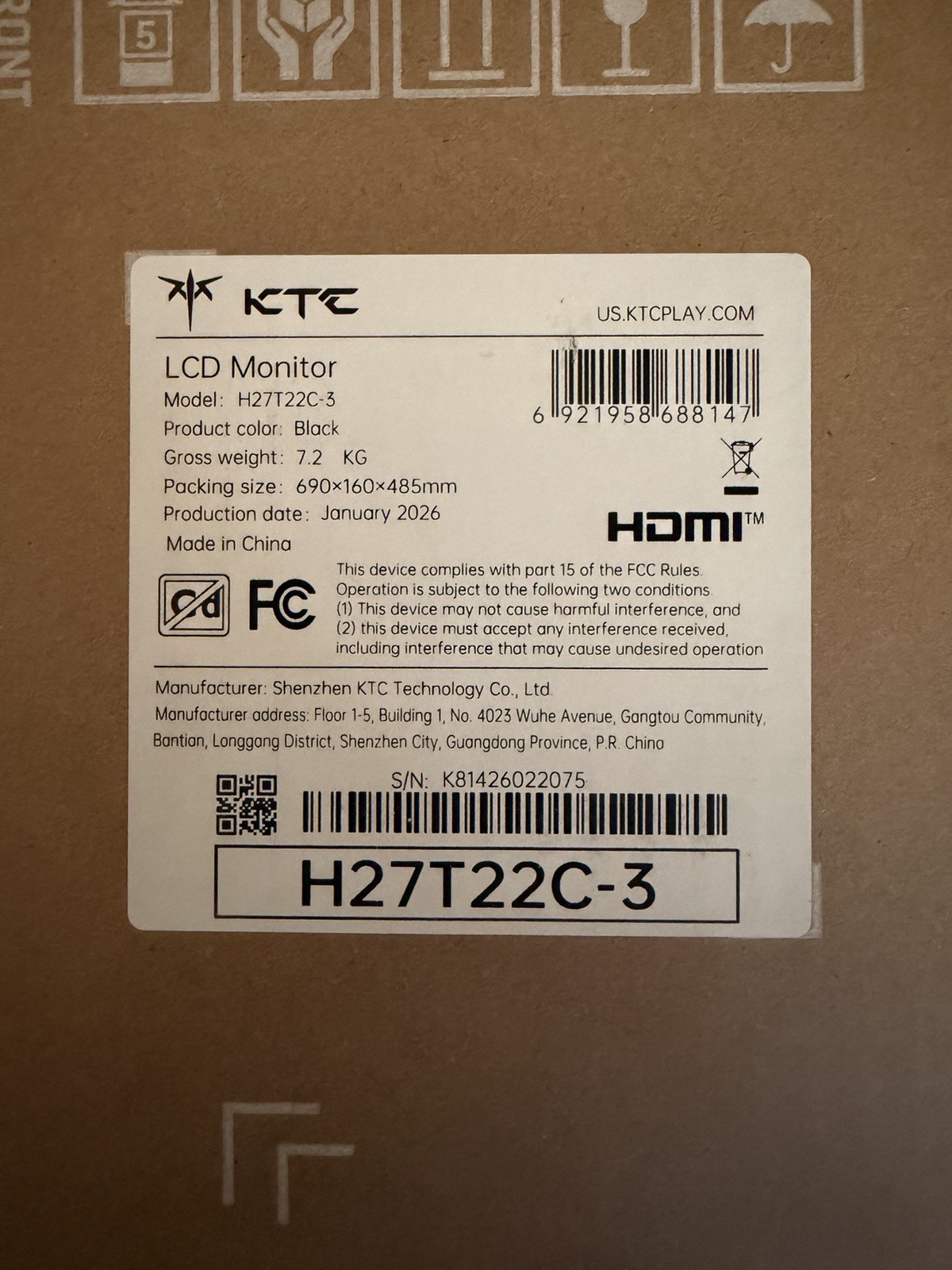 KTC 27-inch Gaming Monitor