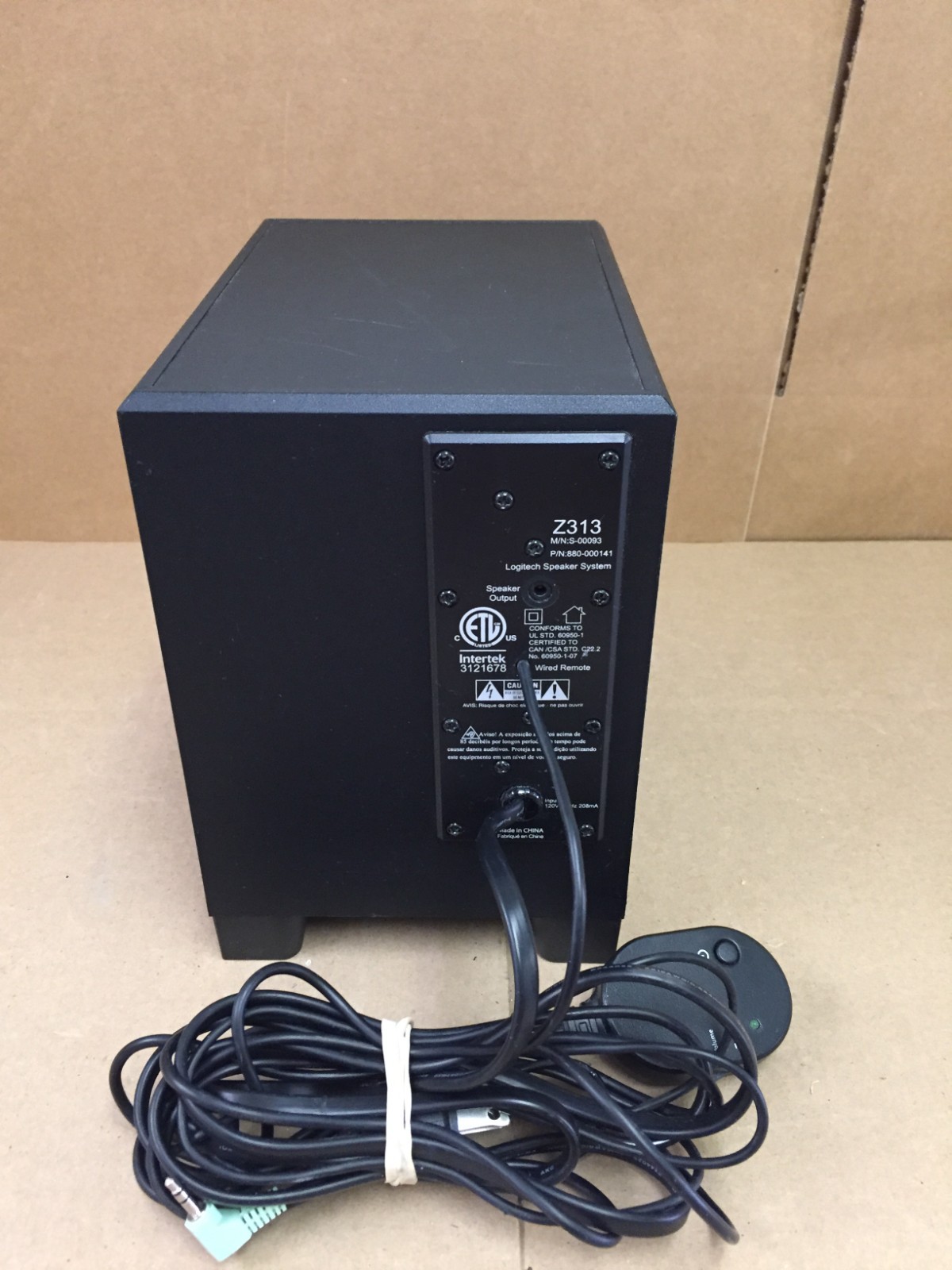 Genuine Logitech Z313 Subwoofer Only S-00093 880-000141 Tested