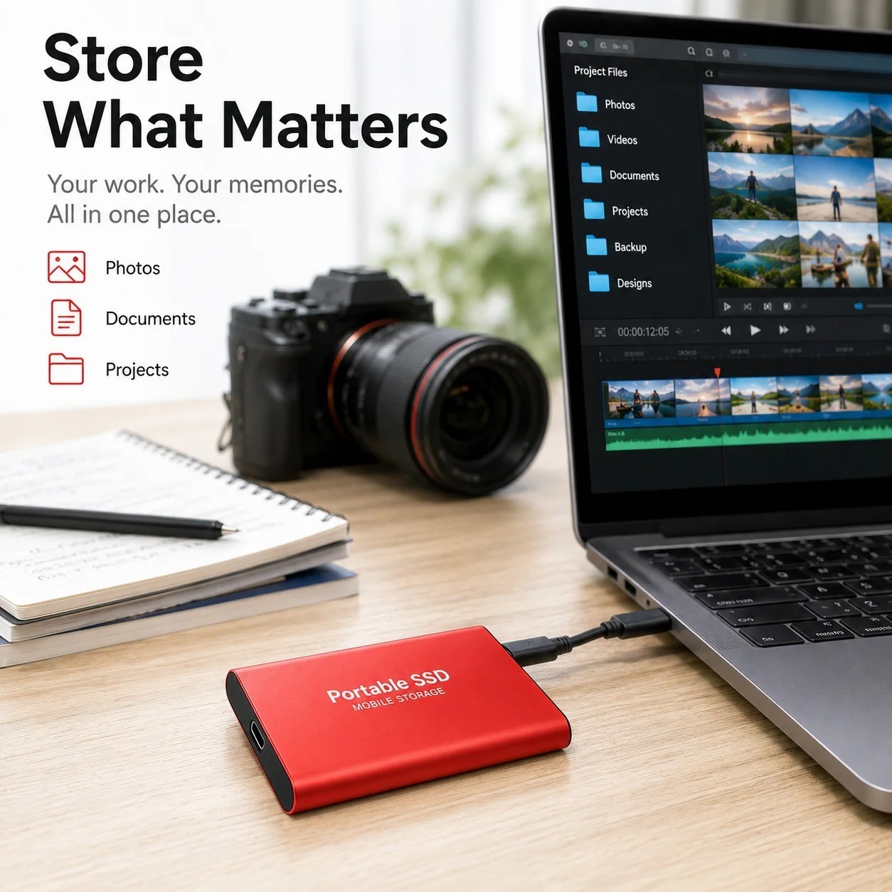 4TB External Hard Drive Quiet Operation Mobile Storage Type-C – Free Shipping US