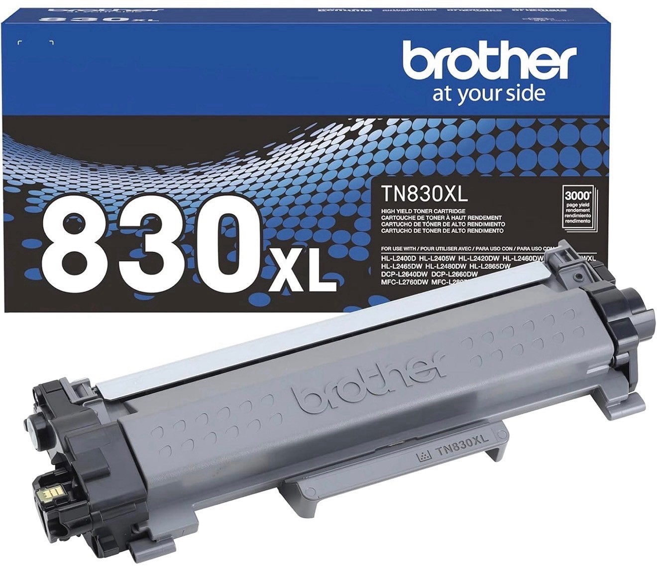 Brother Genuine TN830XL Black High Yield Printer Toner Cartridge Up To 3K Pages