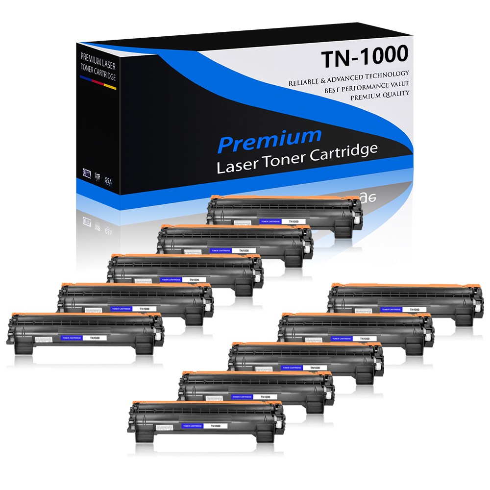 10PK TN1000 Toner Cartridge For Brother TN-1000 HL1110 HL1110R HL1112 HL1112R