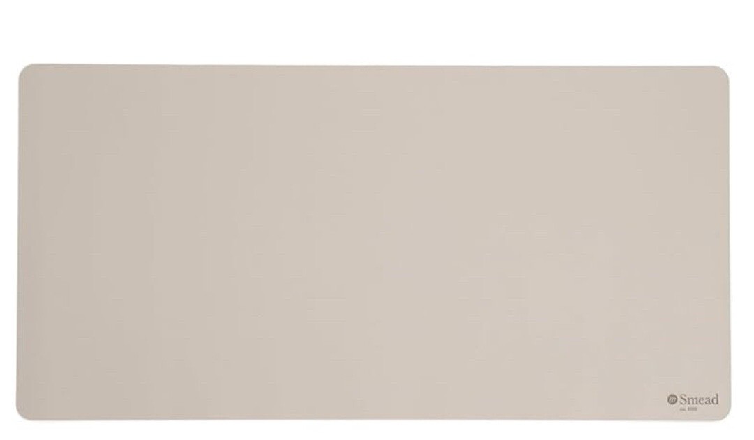 Smead Desk PadVegan Leather Desk Mat with Non-Slip Faux Suede Backing sandstone