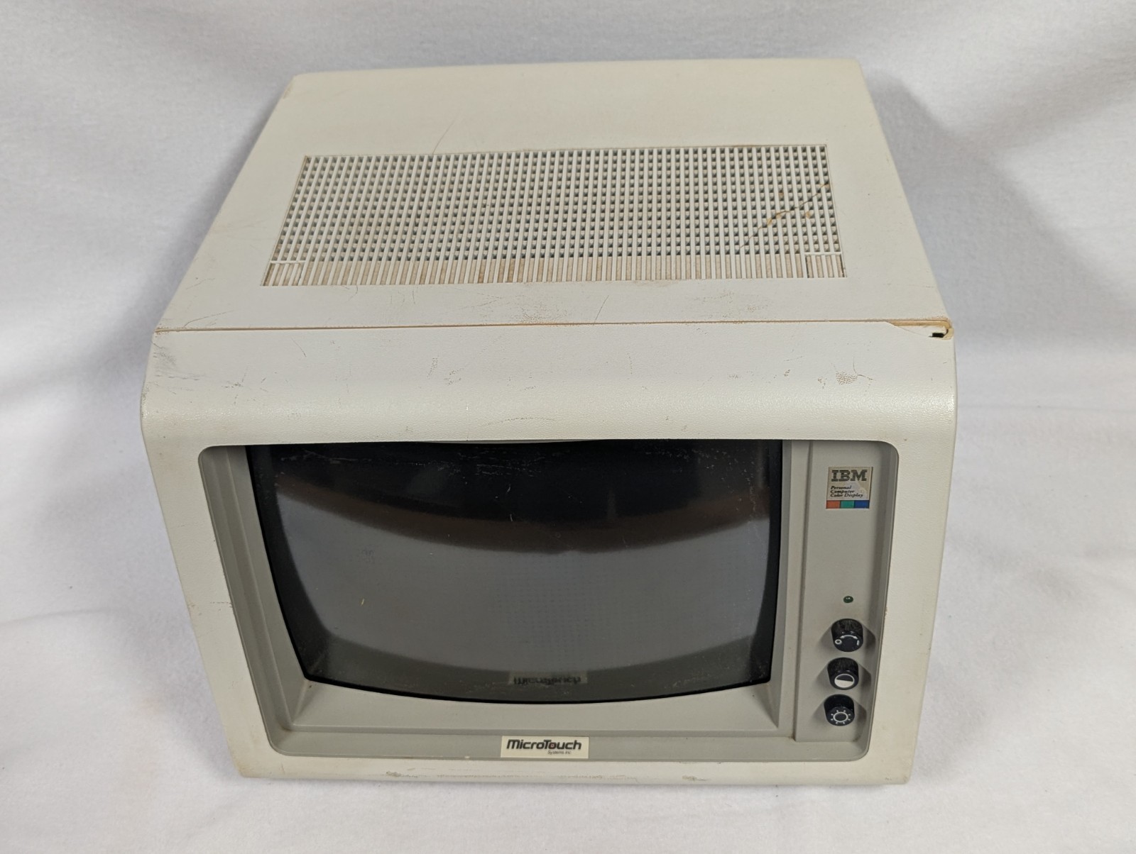 Vtg 1980s IBM 5153 Color Display CGA Monitor MICROTOUCH Touch Screen PT 1 Color
