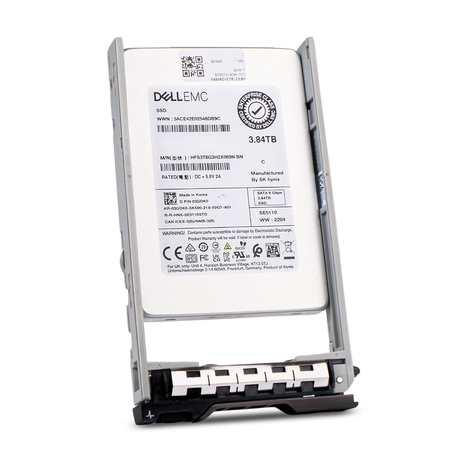 Dell 3.84TB SATA 6Gb/s 3D TLC 1 DWPD 2.5″ Read Intensive SSD 0FYP5F G13