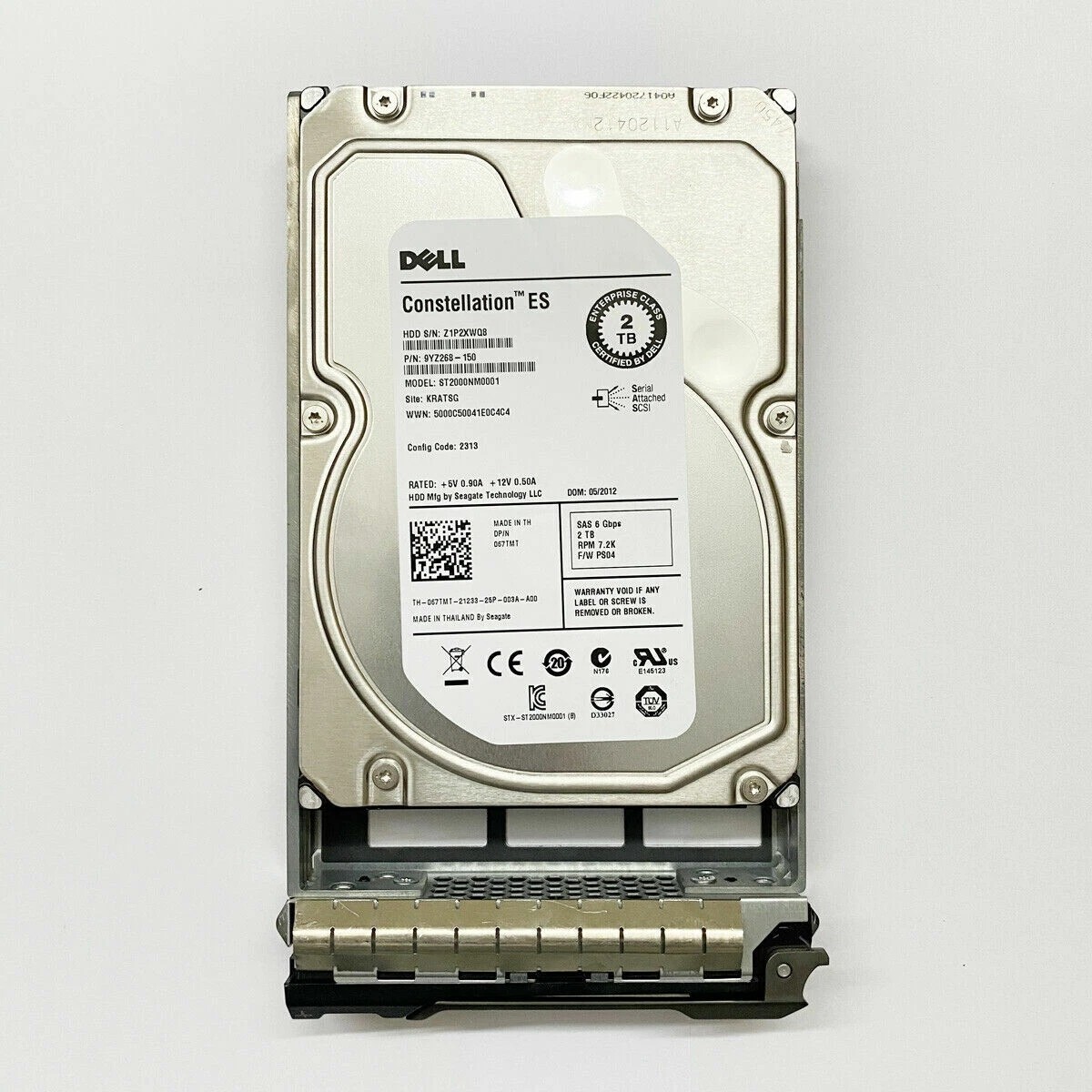 Dell 67TMT ST2000NM0001 2TB 067TMT 7.2K RPM 6Gb/s 3.5″ SAS Hard Drive W/Caddy