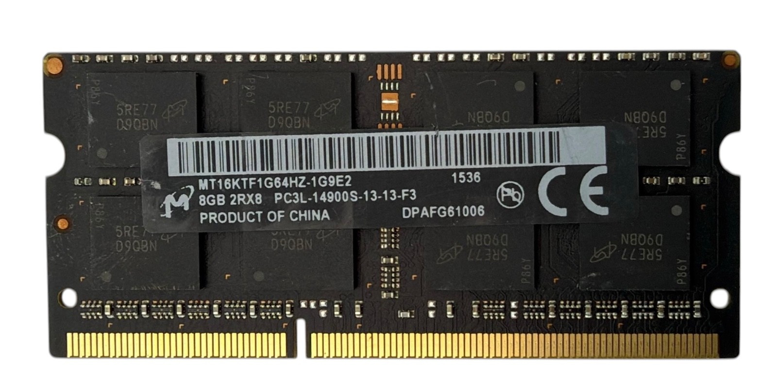 Micron 8GB 2Rx8 PC3L-14900S DDR3-1866 SODIMM Laptop Memory MT16KTF1G64HZ-1G9E2