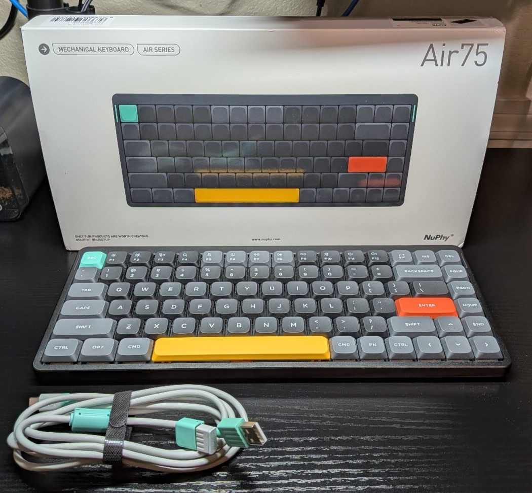 Nuphy Air75 V2 75 – Low Profile Wireless Mechanical Keyboard – Basalt Black