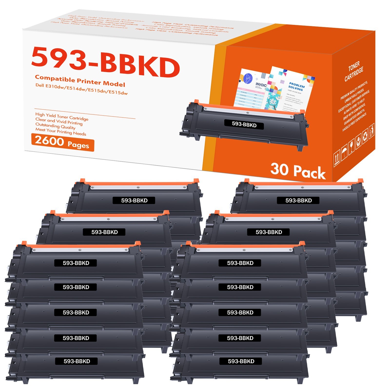 E310 High Yield Toner Compatible For Dell E310DW E515DN E515DW E514DW 593-BBKD