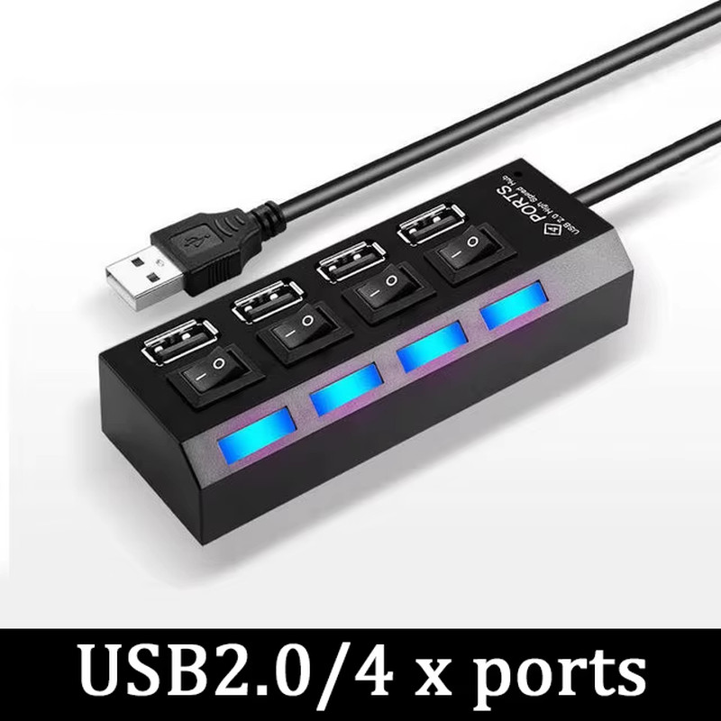 USB 3.0 Power Adapter 4/7 Port Multi USB Splitter Hub USB Hub 2.0 USB Multiple E