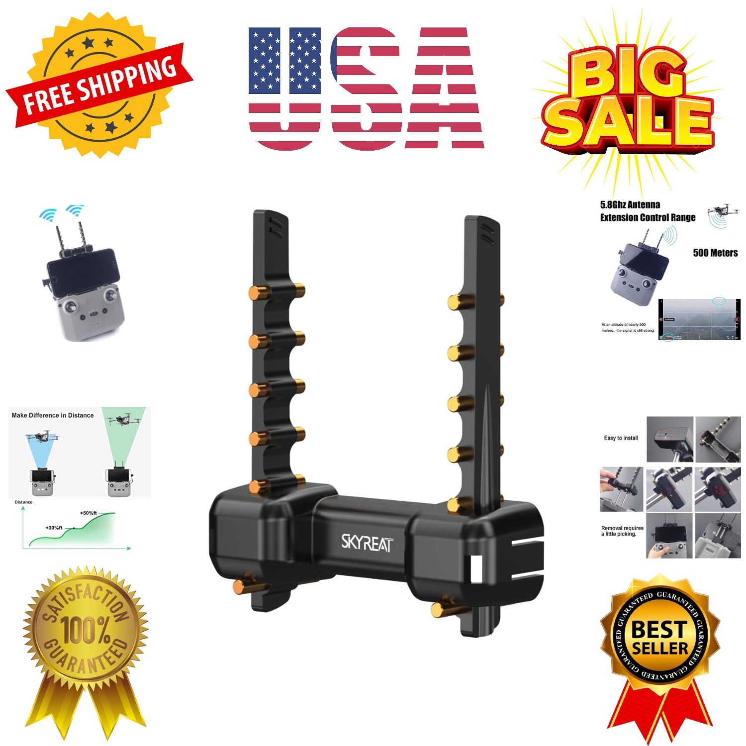 Antenna Range Extender Yagi-UDA 5.8Ghz Signal Boosters for DJI Neo/Mini 5 Pro…