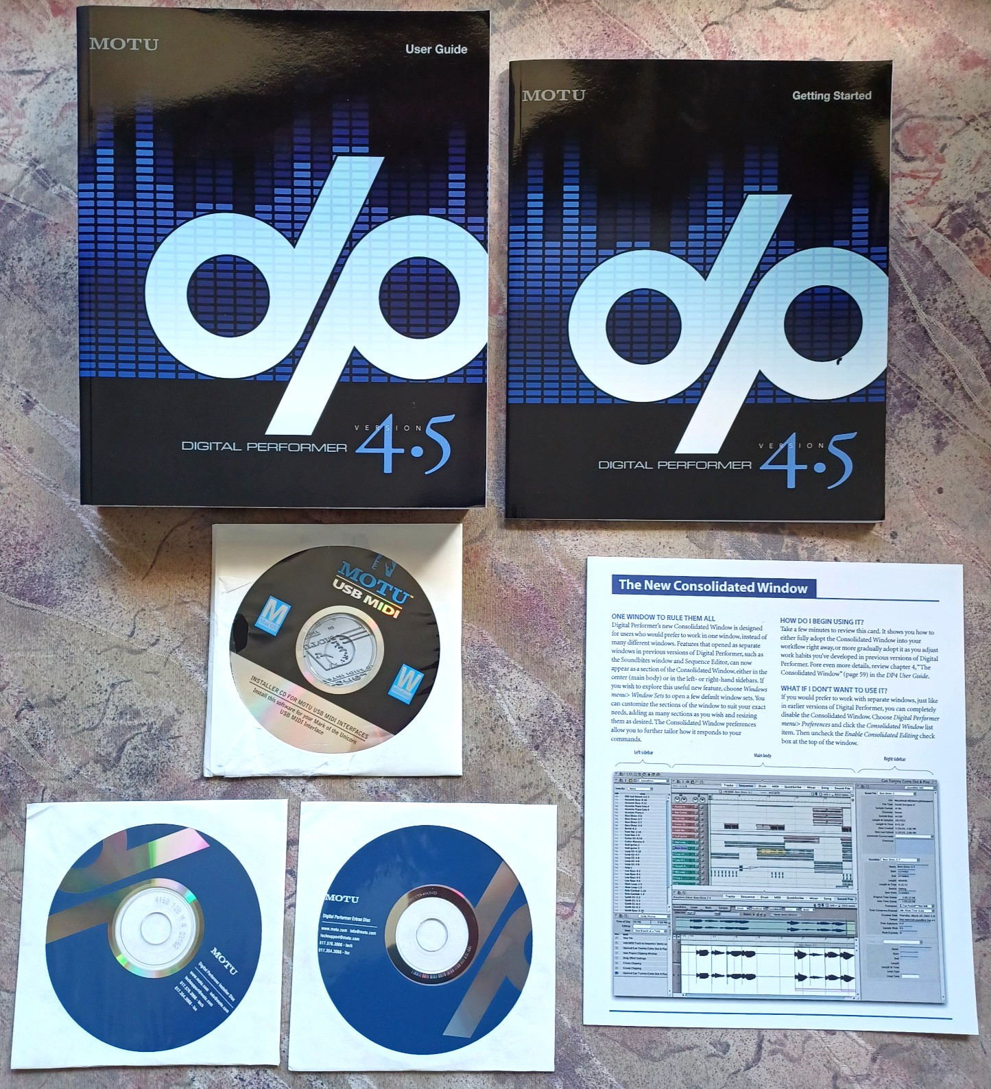 MOTU Digital Performer 4.5 DAW program (Manuals and CD’s in Original Box)