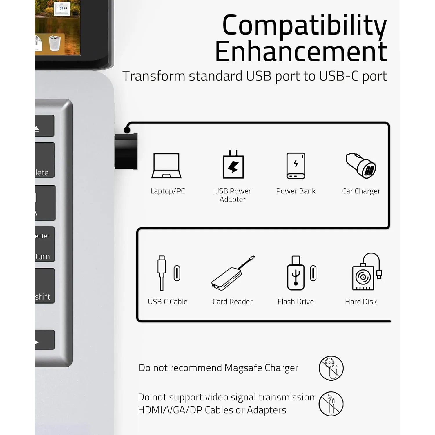 USB 2.0 Type C Female to USB A Male Adapter Converter Connector Charger Plug