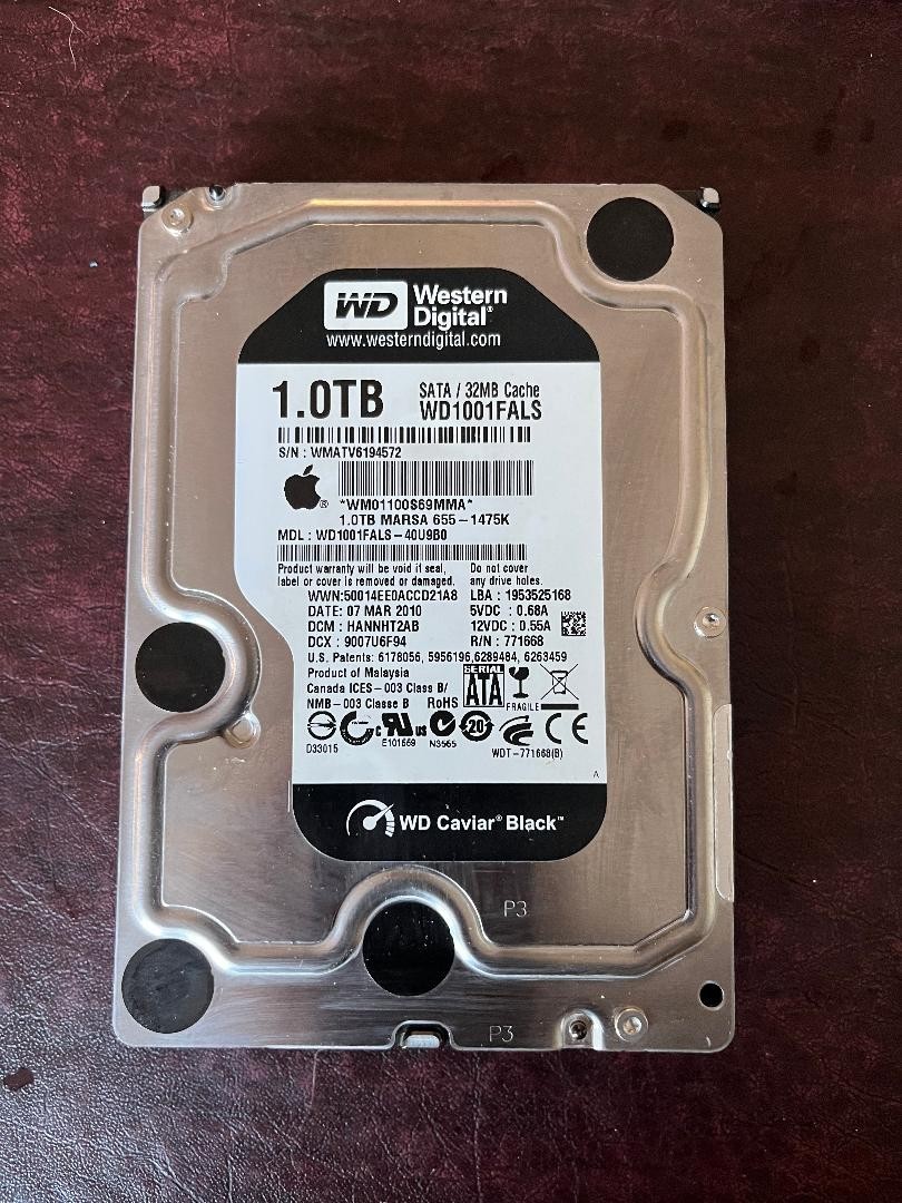 WD WD1001FALS-40U9B0 HBRNNT2AB (WMAT) Malaysia 1TB 3.5″ Sata HDD