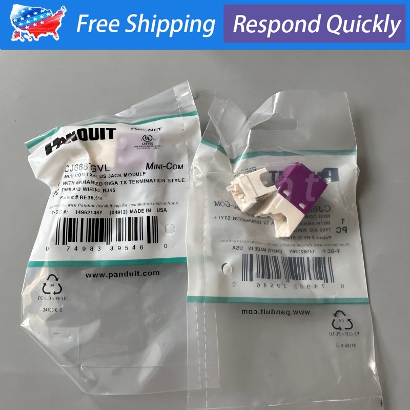 50X Cat6 MiniCom UTP RJ45 Network Jack Module For Panduit CJ688TGVL Giga TX