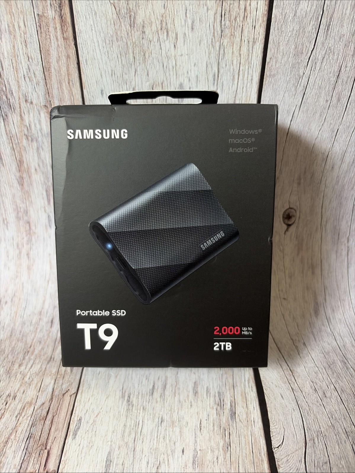 NEW Samsung T9 2TB Portable SSD Up to 2000MB/s Gen 2×2 MU-PG2T0B/AM Black Sealed