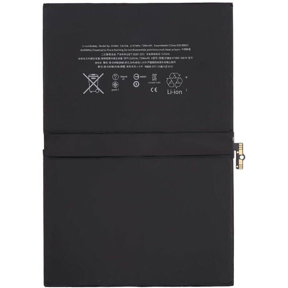 New iPad Pro 9.7 A1664 A1673 A1674 Internal Li-ion Battery Replacement 7306 mAh
