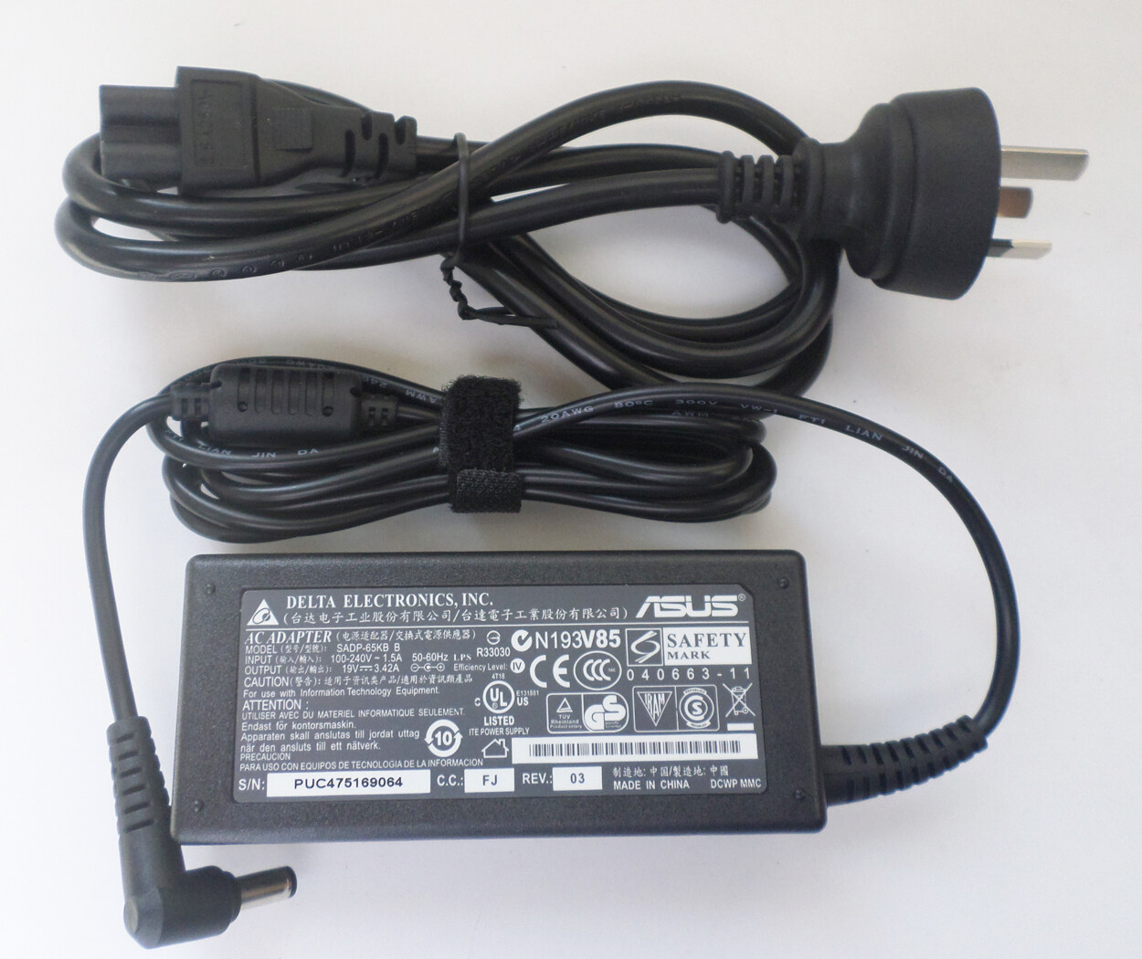 Original AC Adapter Charger for Asus SADP-65NB BB ADP-65DB 65W power supply cord