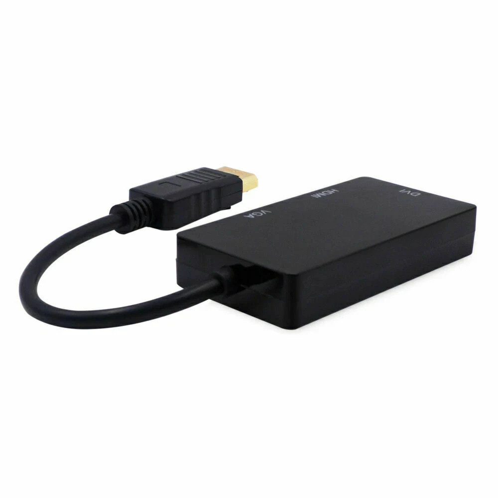 3 In 1 Displayport DP Male To HDMI/DVI/VGA Female Adapter Converter Cable LOT