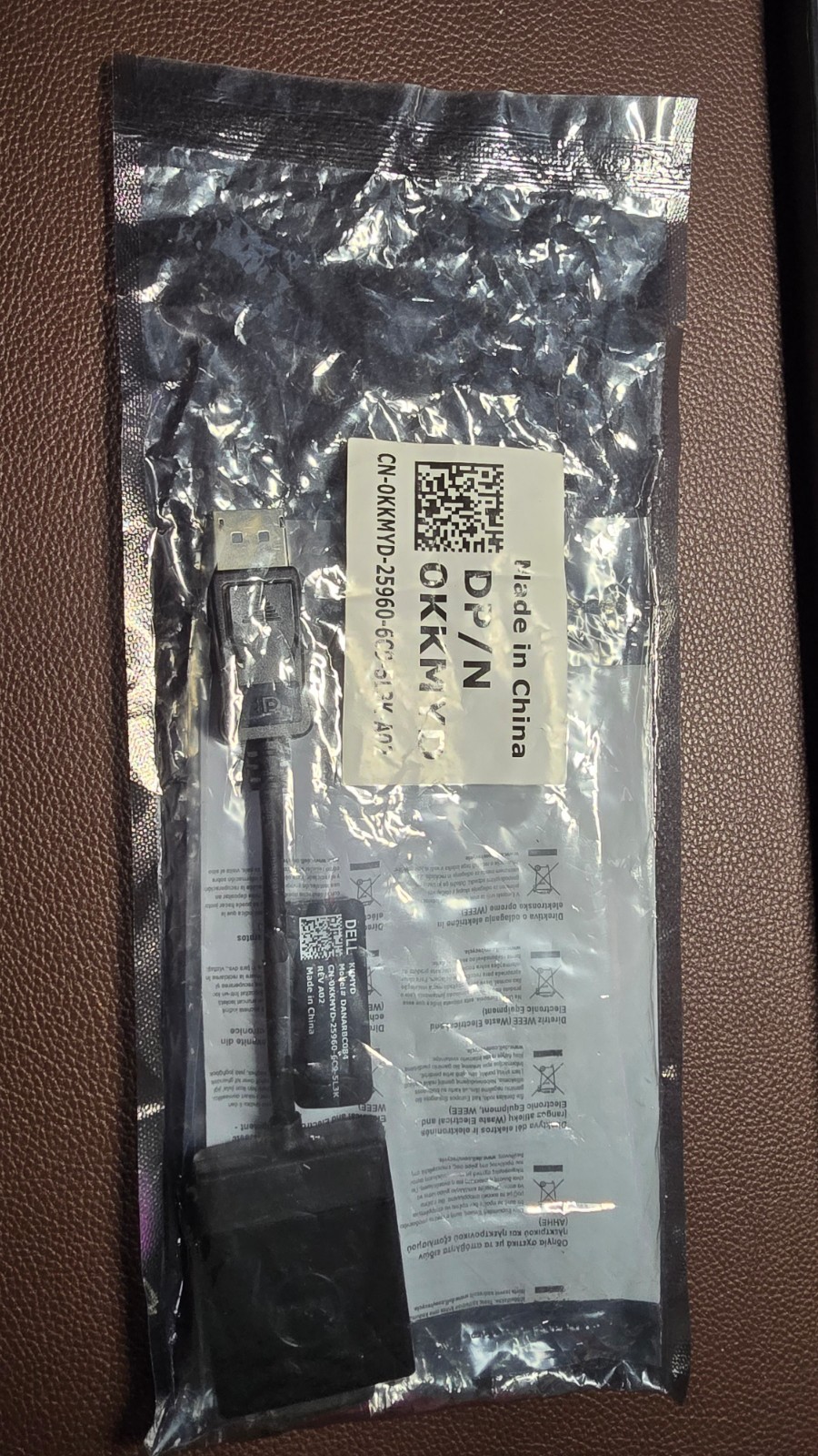 Dell DisplayPort to DVI Adapter 0KKMYD A02 Genuine OEM DP to DVI Converter – New