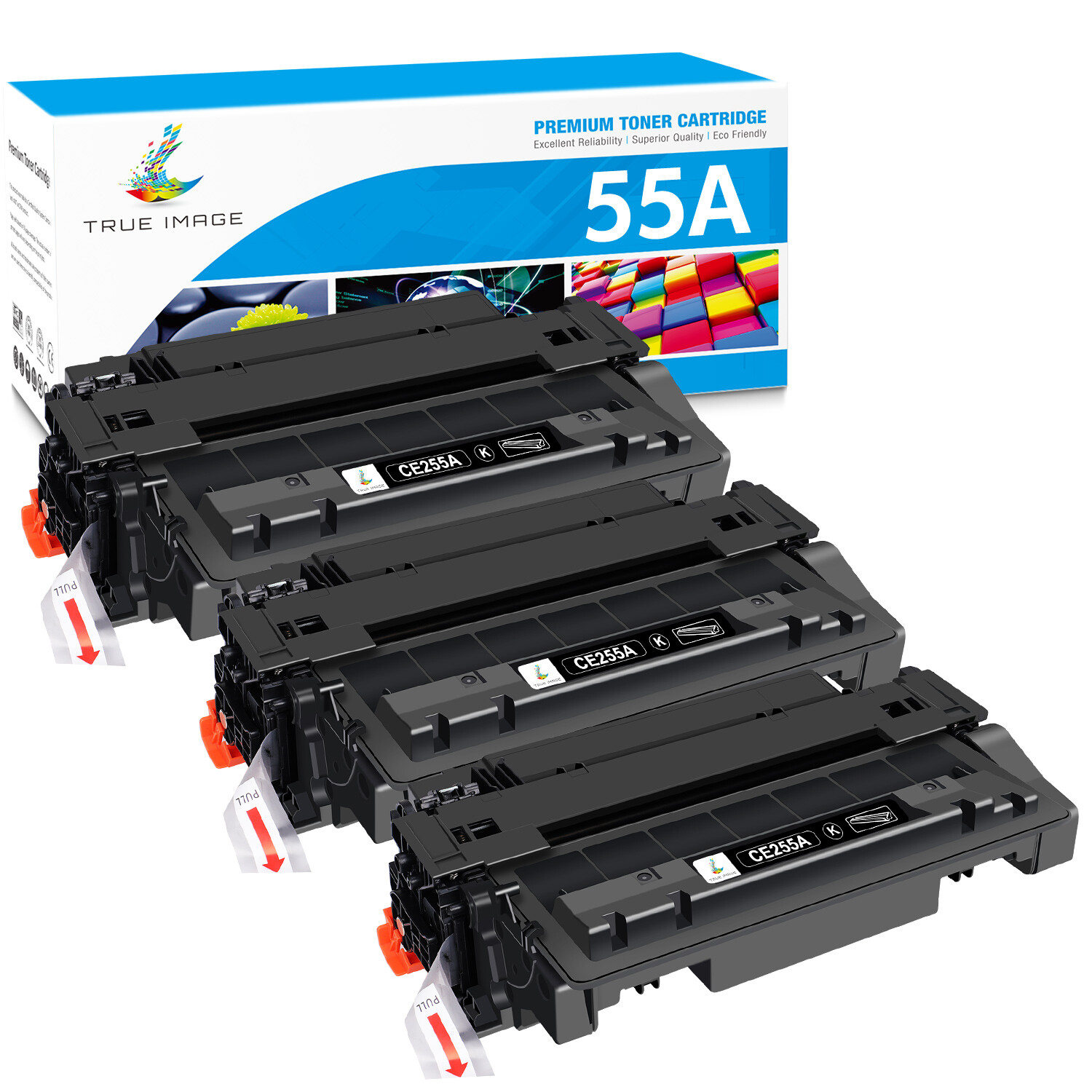 3PK CE255A 55A Toner fits for HP LaserJet Pro P3010 P3011 P3015 P3015DN P3015X