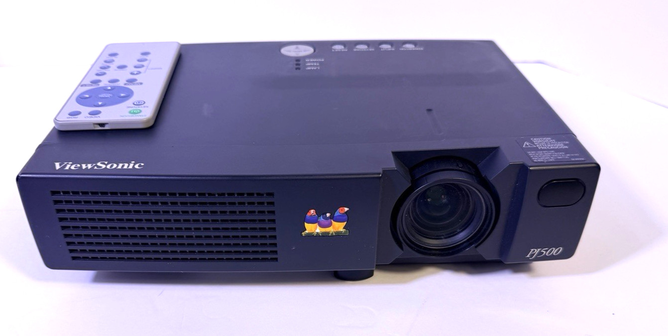 ViewSonic PJ500 LCD Projector, Tested Working, 458 Lamp Hours VGA, Case & Cables