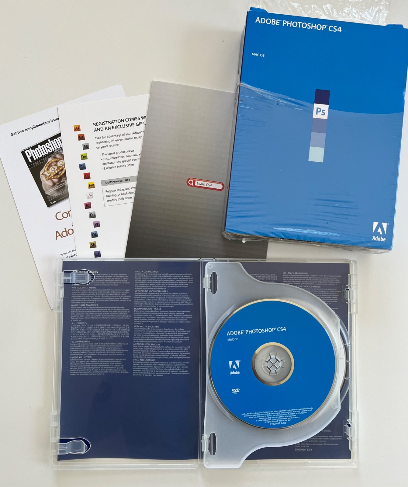 Adobe Photoshop CS4 (Mac OS) (used) & Photoshop CS2 USER GUIDE manual (used)