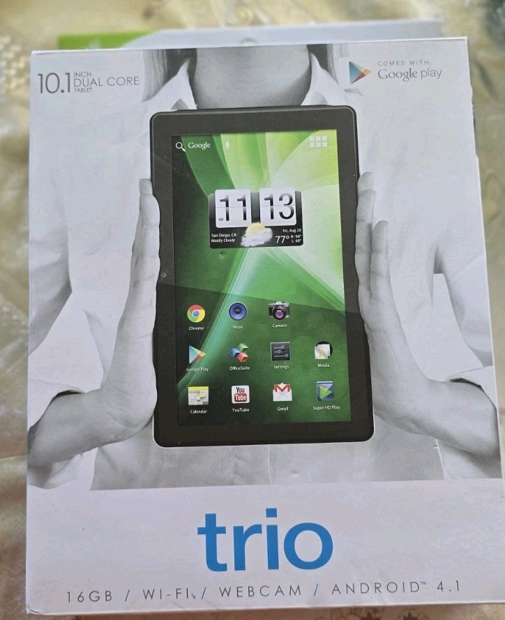 Trio Stealth 10.1 inch Dural Core Tablet 16GB/ WiFi / FT-R cam /Android 4.1 NEW