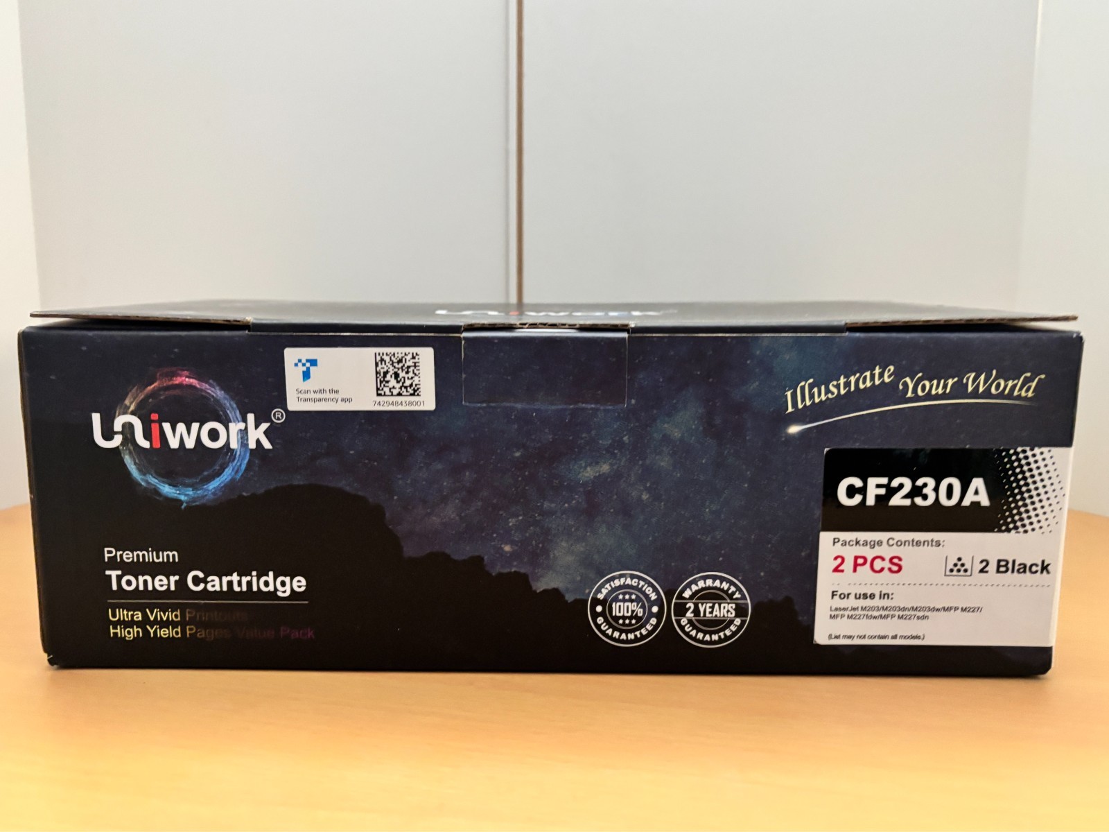 Uniwork 2 Pack HP 30A Black Toner Cartridge CF230A CF230X Compatible with HP