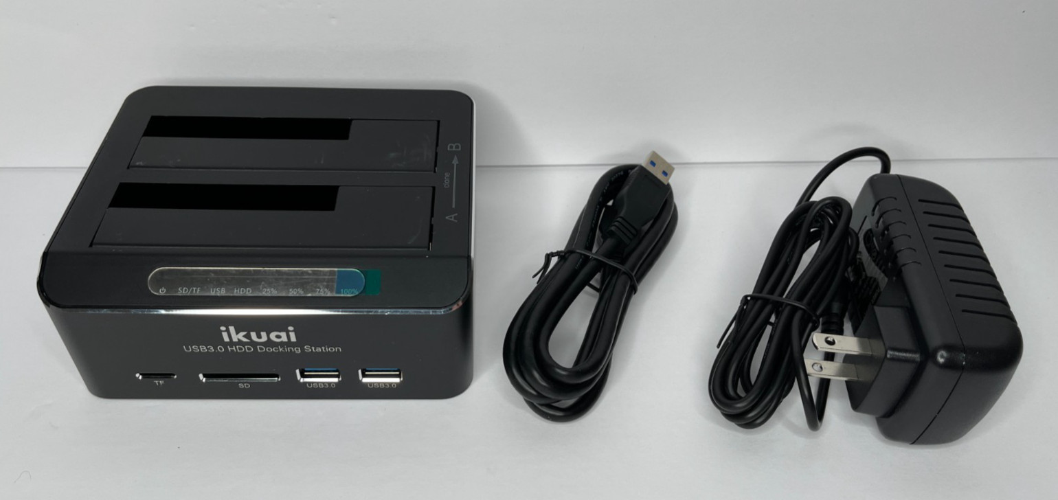 ikuai USB 3.0 Multi-function Hard Drive Dock for all 2.5″/3.5″ SATA HDD/SSD