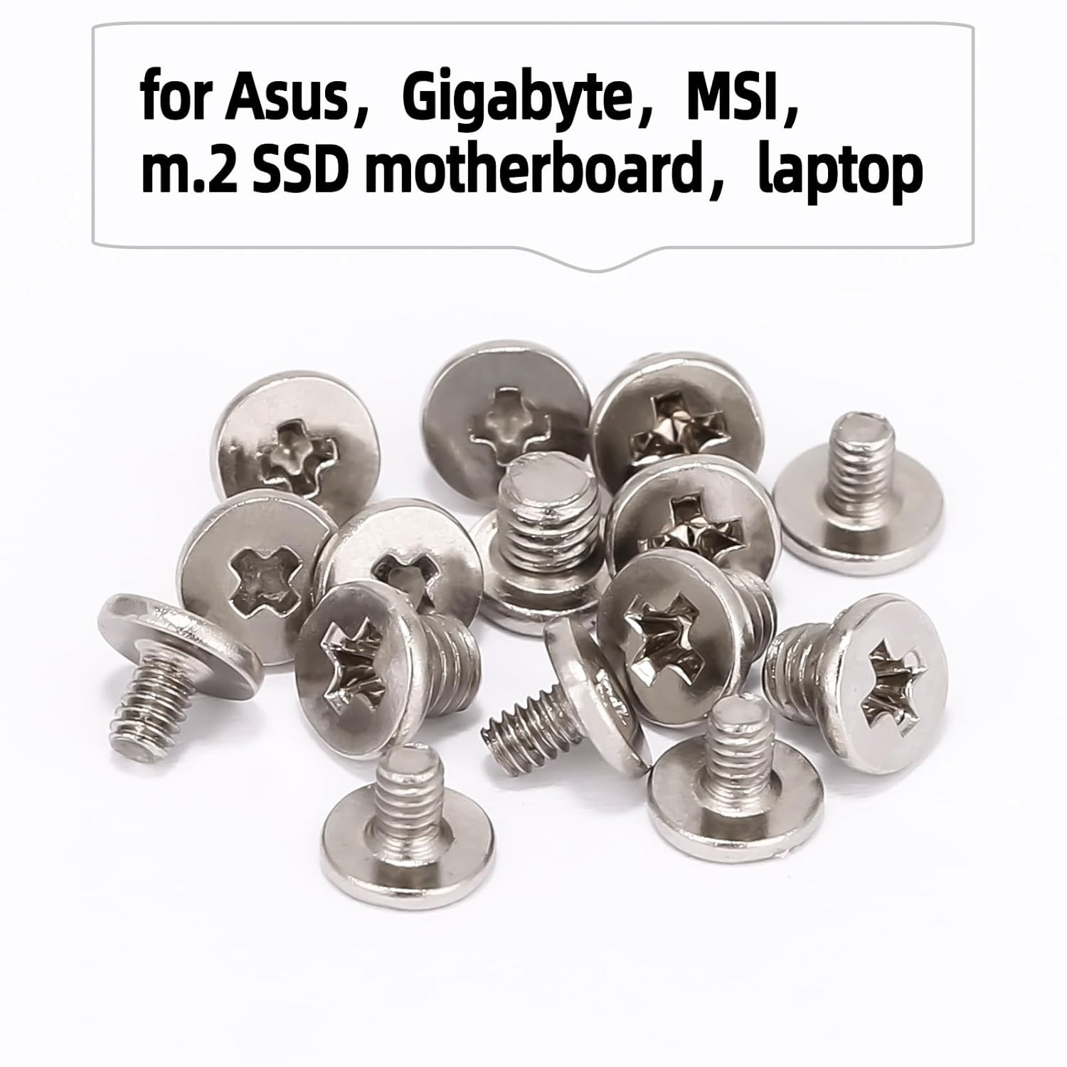 46PCS NVME M.2 SSD Mounting Screws M.2 SSD Screw Kit for Asus Gigabyte Asrock Ms
