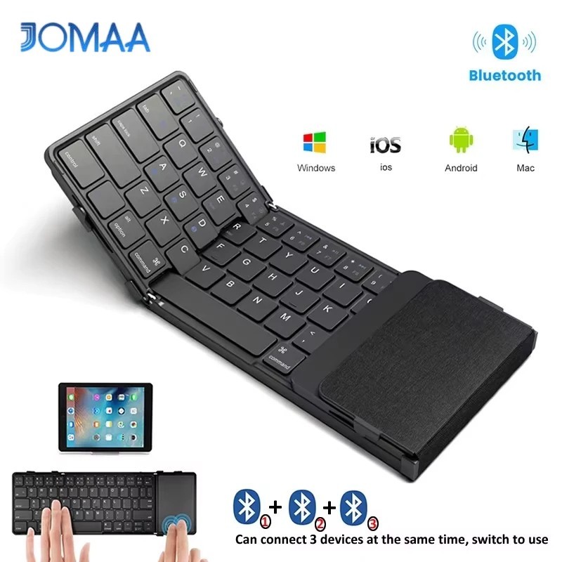 Foldable Bluetooth Keyboard with Touchpad English Layout