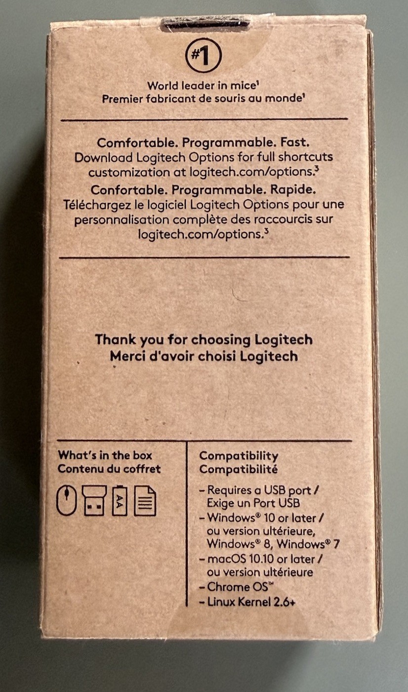 New LOGITECH M510 COMFORT PLUS WIRELESS MOUSE 910-006030, NEW IN BOX
