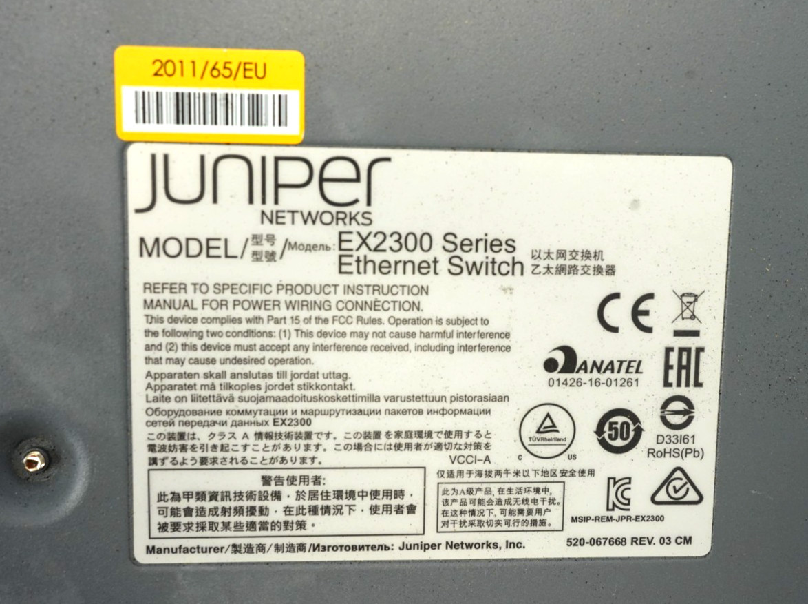 Juniper EX2300-48P Managed Rack Mountable Ethernet Switch