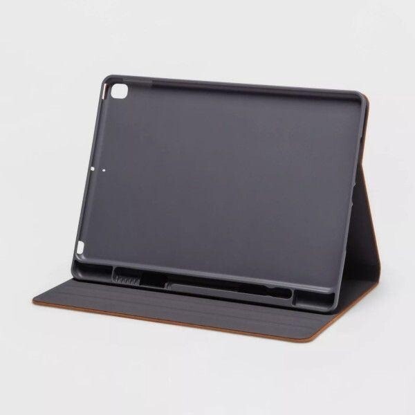 heyday Apple iPad 10.2 & iPad Air 10.5 inch w/ Stylus Holder Faux Suede Tan NEW