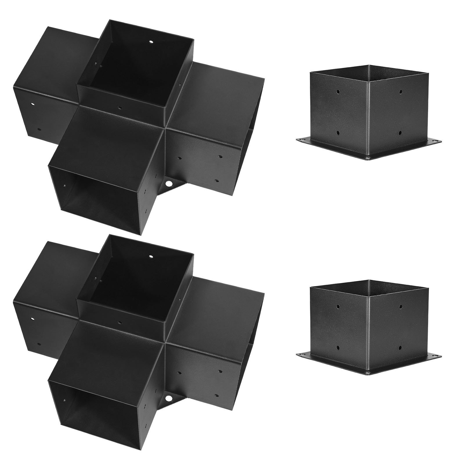 Pergola Bracket Kit, 6×6 Inch (Inner Size 5.5×5.5), 2 Pcs 4-Way Heavy Duty Corne