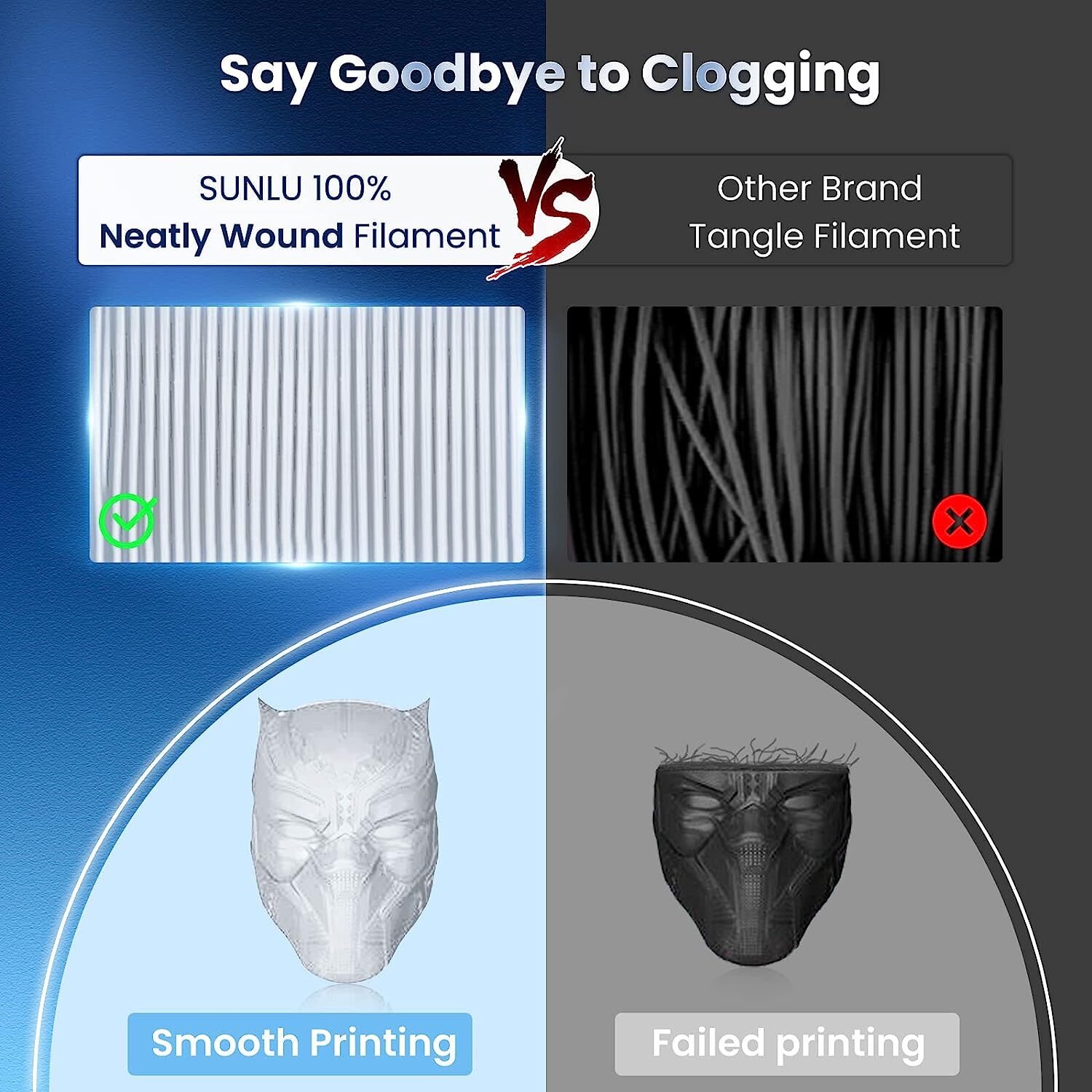 【Buy 7 PAY 4】SUNLU PLA+ (PLA Plus) 3D Printer Filament 1.75mm 1KG Neatly Wound