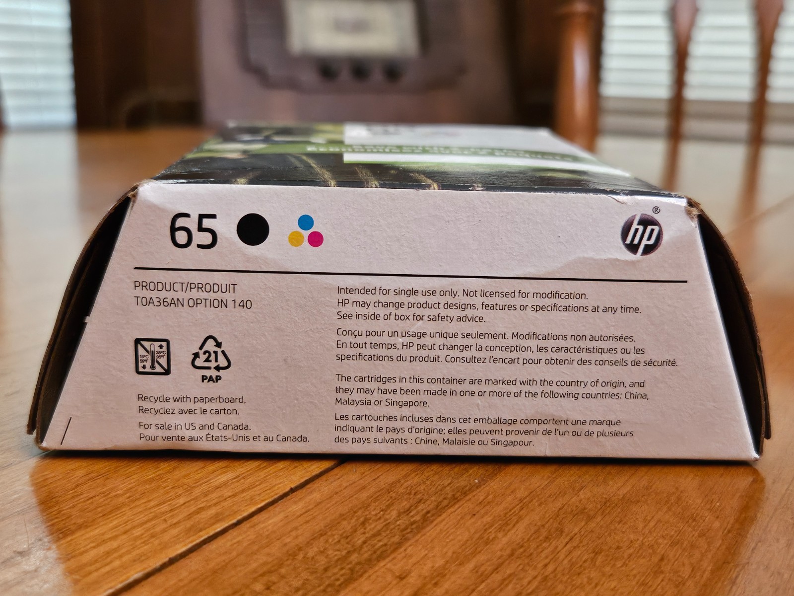 Genuine HP 65 Ink Black and Tri-color Combo NEW SEALED