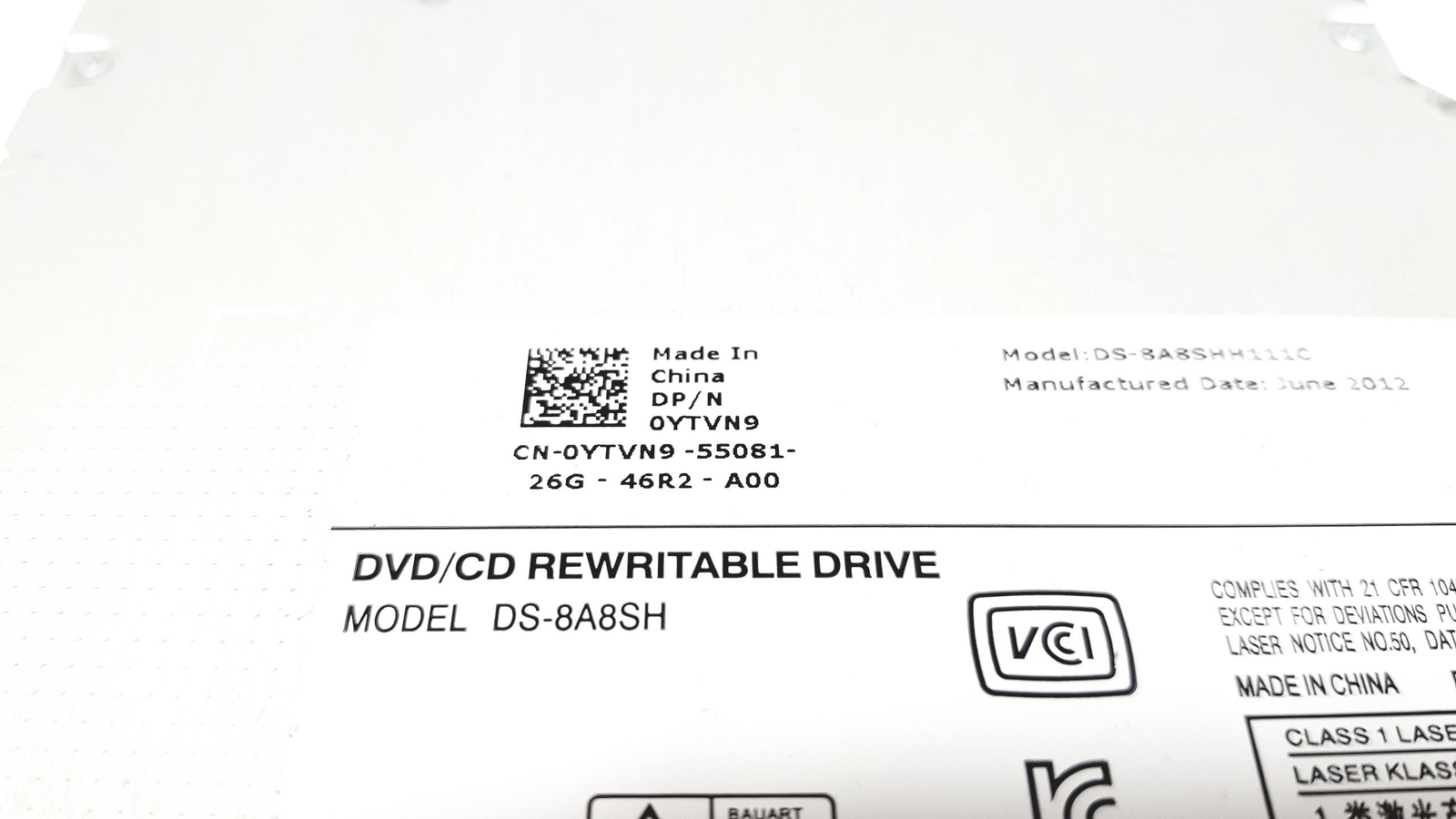Philips DVD/CD Rewritable Drive DS-8A8SH G0V0C 0G0V0C YTVN9 0YTVN9 No Bezel