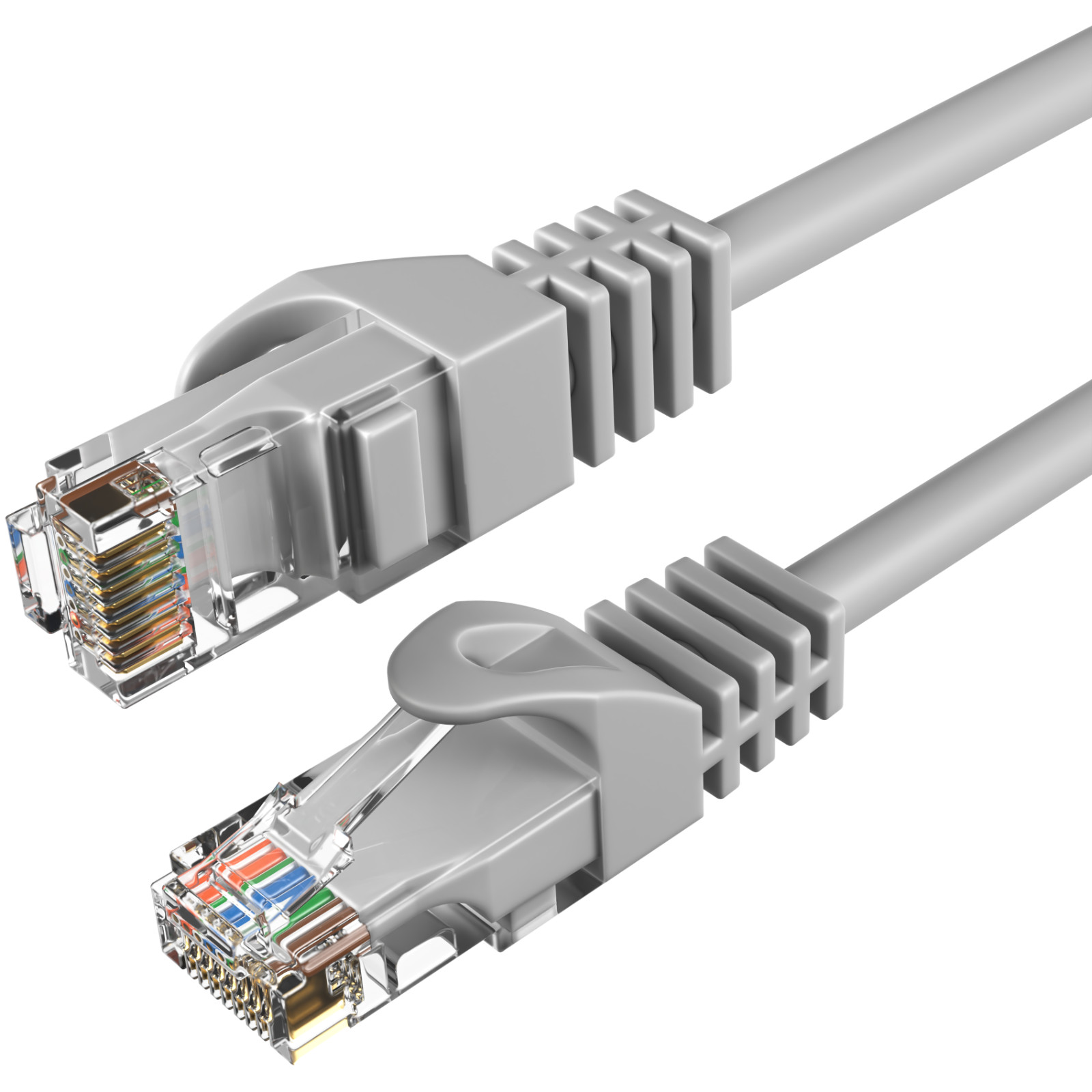 3-Pack – CAT6 Ethernet Cable LAN Network RJ45 Patch Cord 1.5FT-200FT, Gray Lot