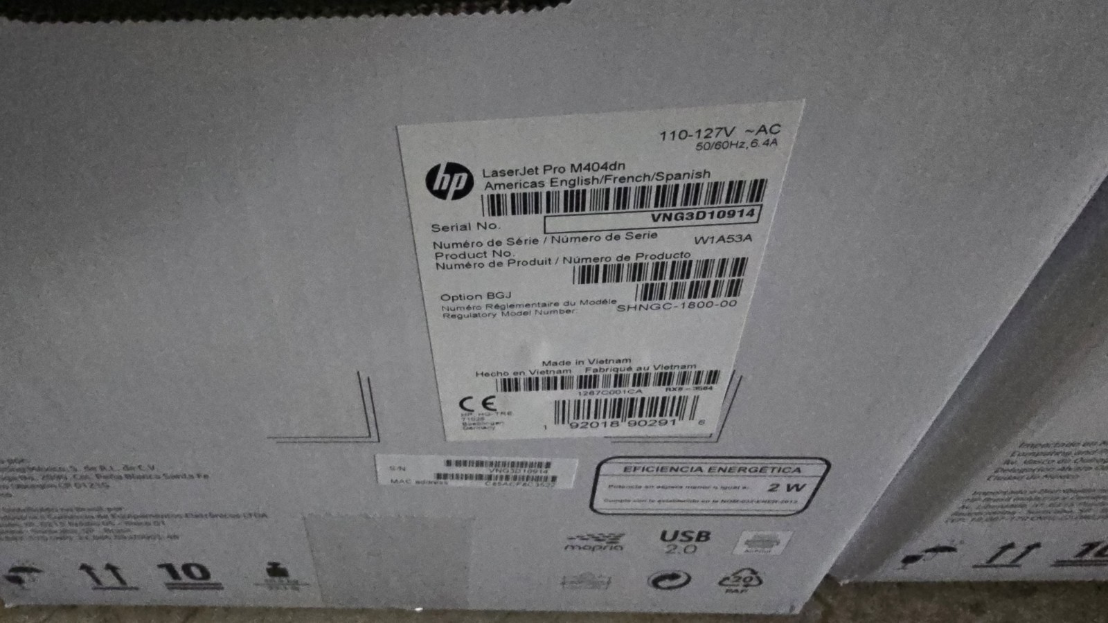 HP LaserJet Pro M404dn Printer | HP W1A53A | Duplex Network | BRAND NEW PRINTER