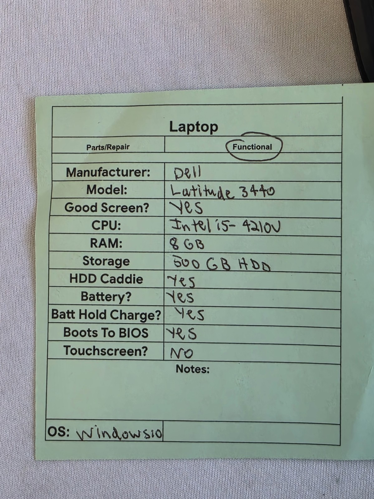 Dell Latitude 3440 Laptop – Intel i5-4210u – 8GB RAM – 500GB HDD – Windows 10