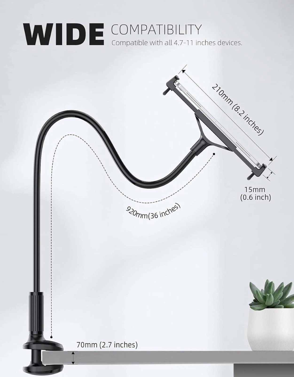 LAMICALL LS-07 GOOSENECK TABLET TABLE HOLDER MOUNT PHONE