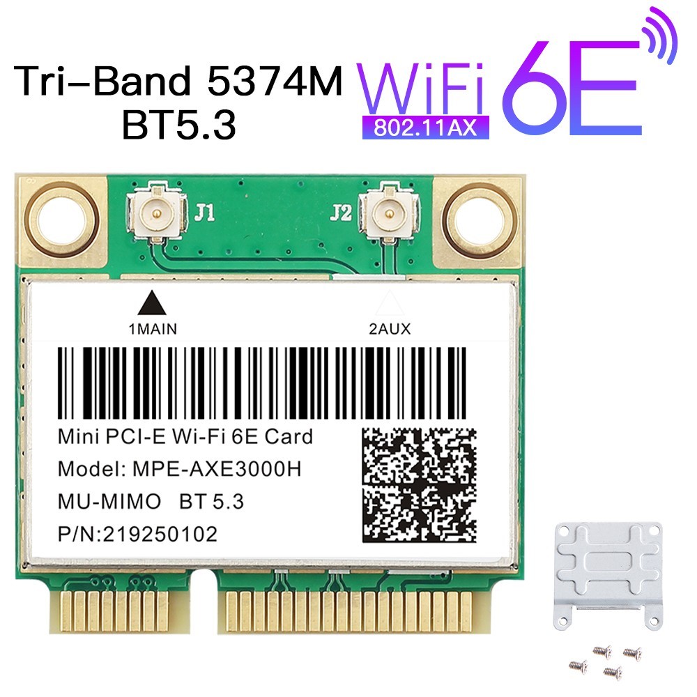 MPE-AXE3000H WiFi 6E Mini PCIe Card Tri Band 802.11ax BT5.3 for Laptop Win10/11